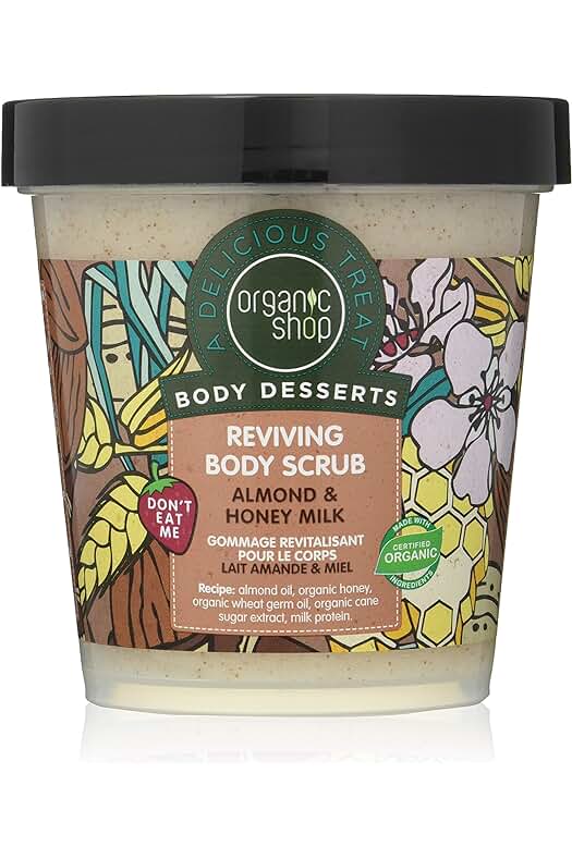 Exfoliante Corporal Orgánico con Leche de Almendras y Miel - 450 ml