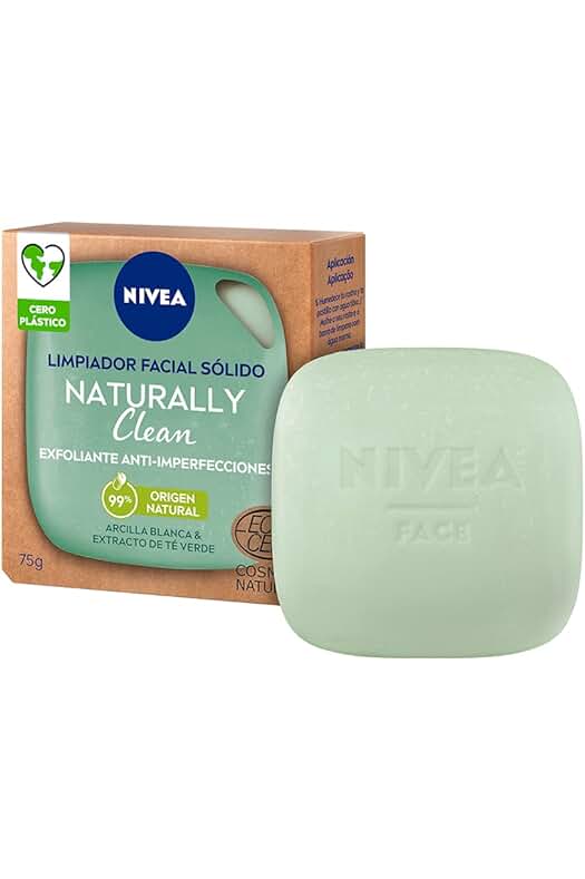 Exfoliante Facial Sólido de NIVEA Naturally Clean con Arcilla Blanca (1 x 75 g)