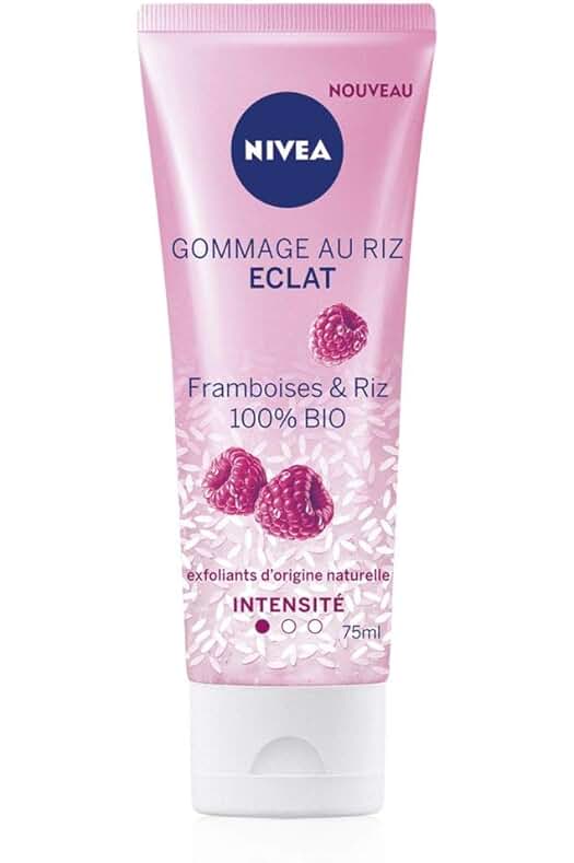 Exfoliante facial suave para piel sensible y seca con Semillas de Arroz Japonica y Frambuesas BIO.