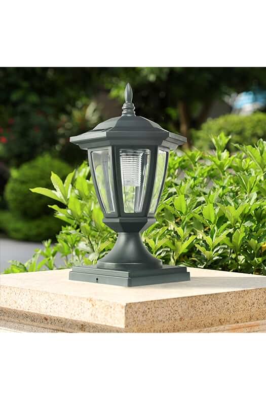 Farol solar negro retro con LED para decoración exterior moderna - JeeYee (1 unidad)