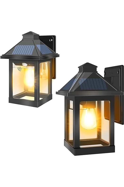 Farola Solar Exterior COLBOR Vintage con Sensor de Movimiento - Foco Decorativo Impermeable IP65