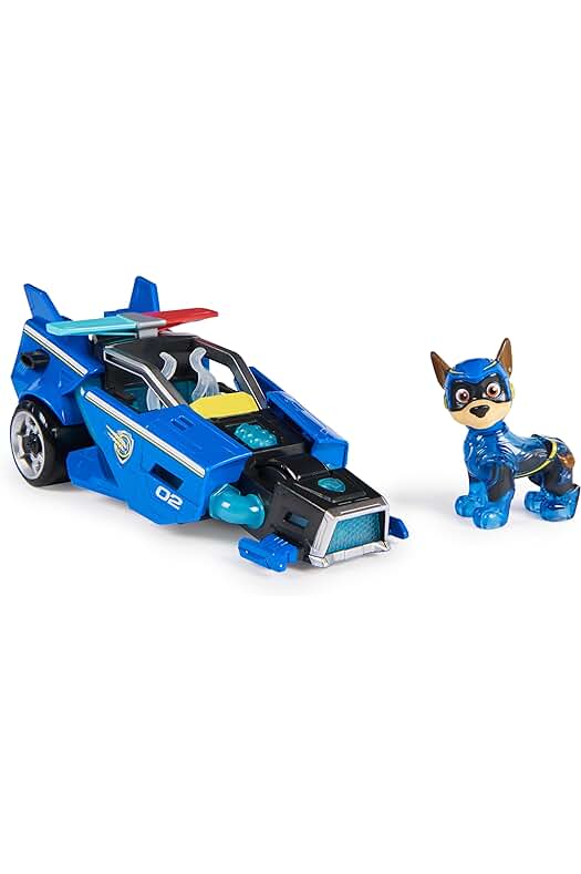 Figura Chase Patrulla Canina con Coche de Juguetes - Divertidos Juguetes para Niños de 3+ años.
