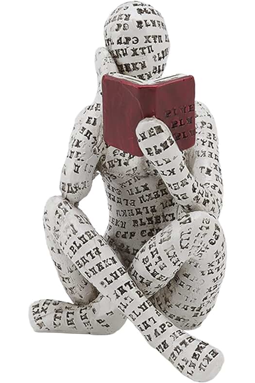 Figura de Mujer Leyendo para Decoración de Estantería - Adornos Estéticos de Hogar