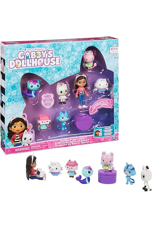 Figuras coleccionables de la Casa de Muñecas de Gabby - Set Deluxe para niños.