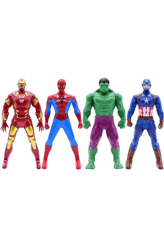 Figuras de Acción de los Vengadores de Marvel: Set de 4 Muñecos Coleccionables