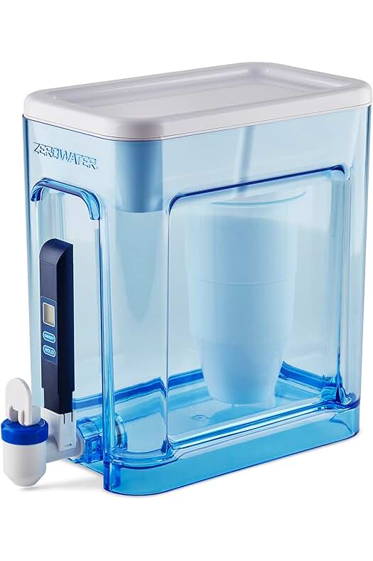 Filtro de agua ZeroWater de 5 etapas con certificación NSF, lectura instantánea de TDS, Blanco/Azul.
