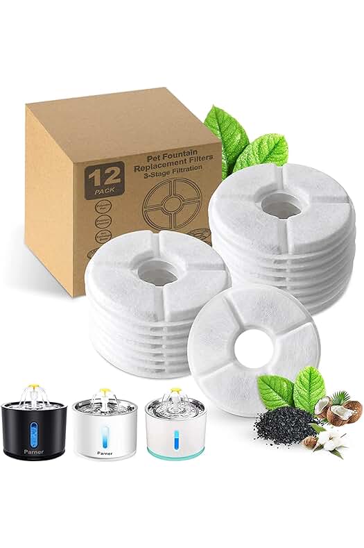 Filtro de repuesto para fuente de gato: Mantén el agua de tu mascota fresca y limpia con nuestros filtros de repuesto.