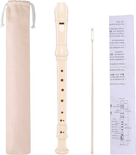 Flauta Escolar para Principiantes: Kit Completo de Flauta Dulce para Niños, Blanco.