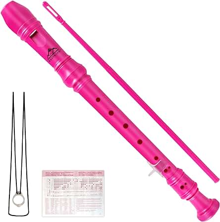 Flauta Escolar Rosa Brillante - Flauta de Plástico para Principiantes Niños - EASTROCK