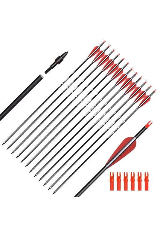 Flechas de caza de carbono de alto rendimiento para arcos compuestos y recurvos.