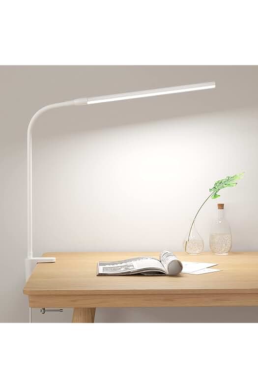 Flexo LED para escritorio con pinza y luz regulable para cuidar tus ojos.