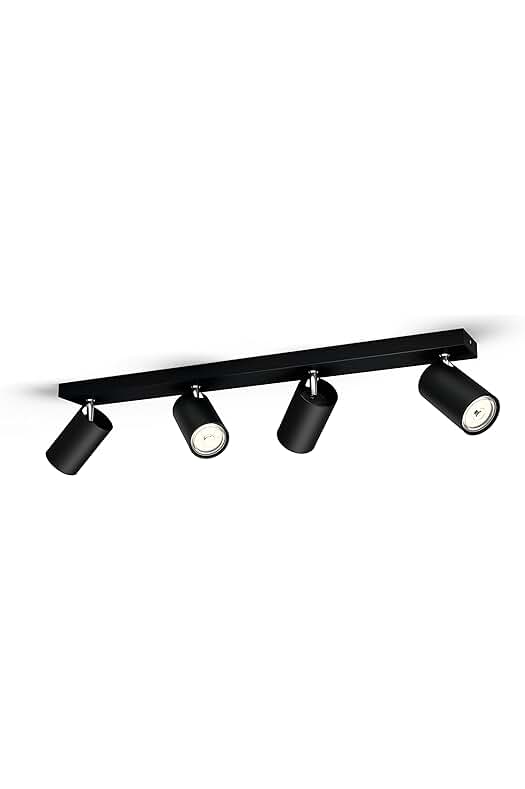 Foco de metal Philips myLiving para iluminación interior en elegante color negro.