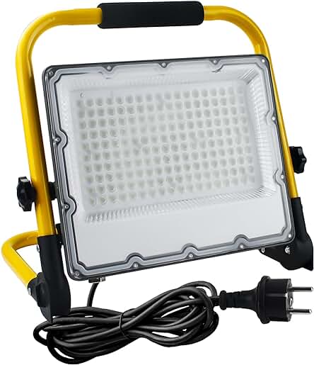 Foco LED de Trabajo Externo con Cable de 4M y 15000 LM, Luz Blanca 6500K, IP66 Impermeable.