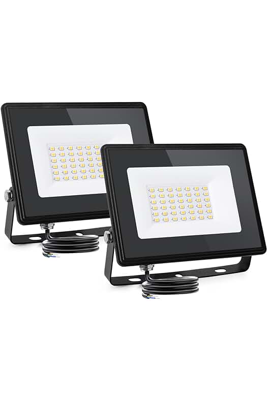 Foco LED Exterior de 30W Aigostar - Luces LED Impermeables IP65 - Blanco Natural 4000K (2 piezas)