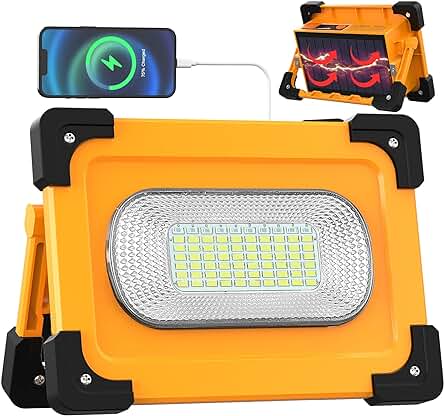 Foco LED exterior recargable USB con 4 modos y banco de energía integrado.