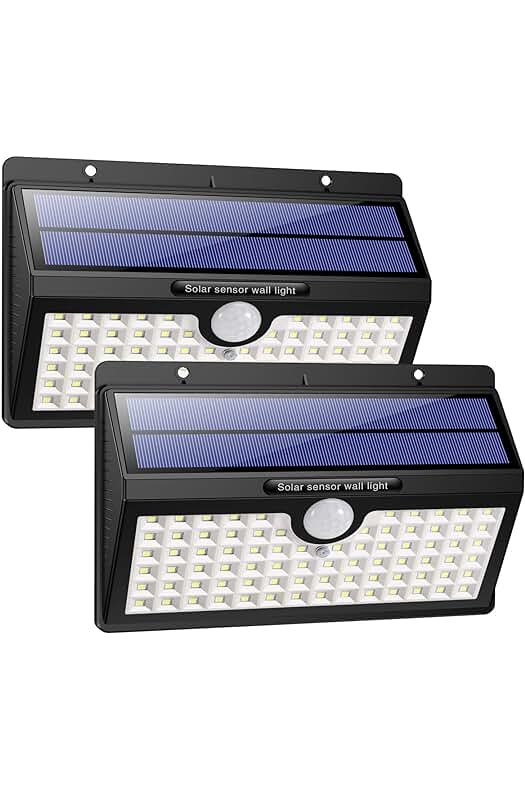 Foco LED Solar con Sensor de Movimiento para Iluminación Exterior de Seguridad.