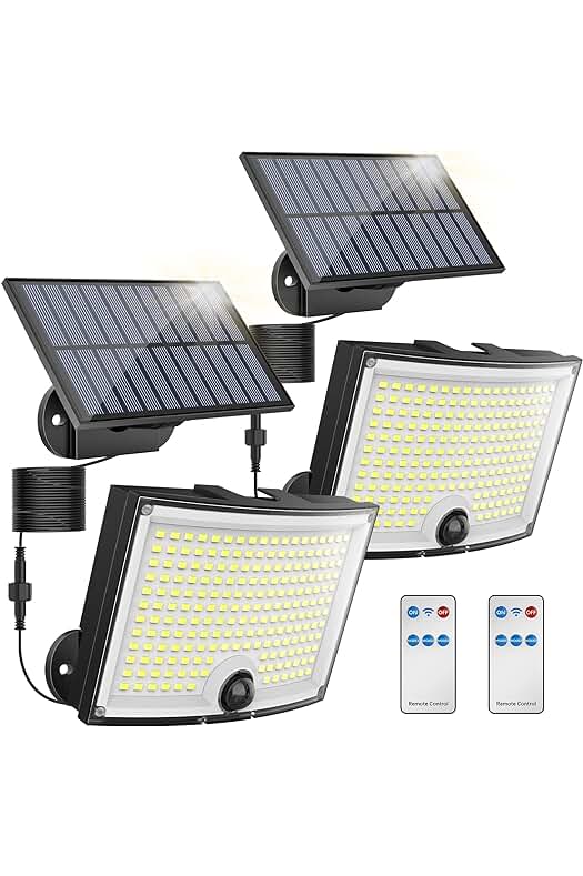 Foco Solar Exterior KagoLing: Iluminación Solar con Sensor de Movimiento para Jardín y Garajes.