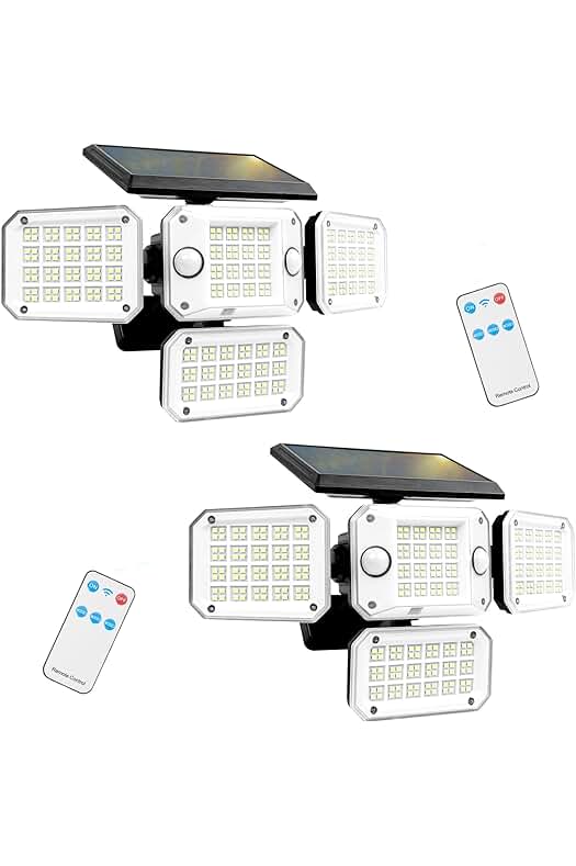 Focos Solares LED con Sensor de Movimiento para Exteriores - Pack de 2 Unidades.