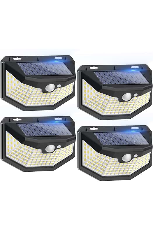 Focos Solares LED para Exteriores: Iluminación Eficiente y Resistente al Agua (Paquete de 4)