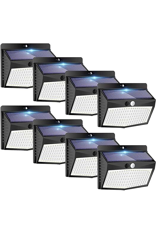 Focos Solares LED para Exteriores - Iluminación Potente con Sensor de Movimiento IP65