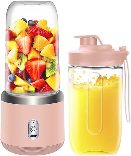 Frullatore portatile USB ricaricabile da 450 ml per frullati e frullati per viaggi e palestra.