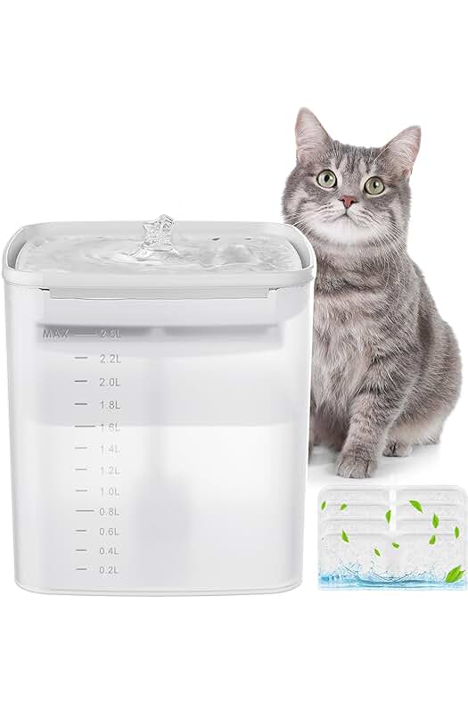 Fuente para Gatos 3L Silenciosa con 4 Filtros, Bebedero Automático para Gatos y Perros