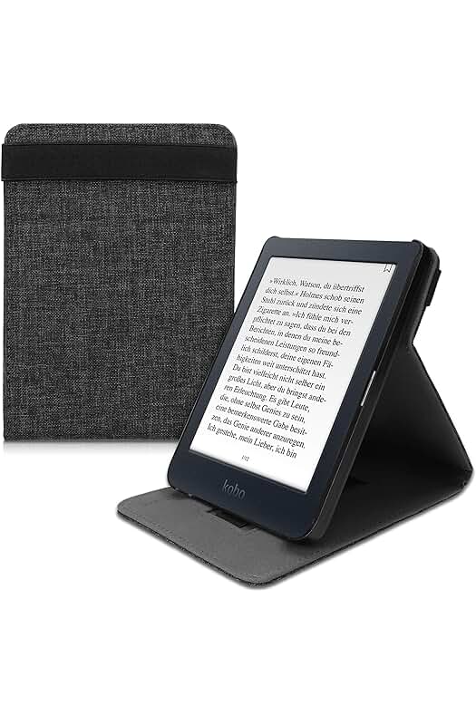 Funda de tela gris oscuro para e-Reader Kobo Nia - Protege tu lector electrónico con estilo.