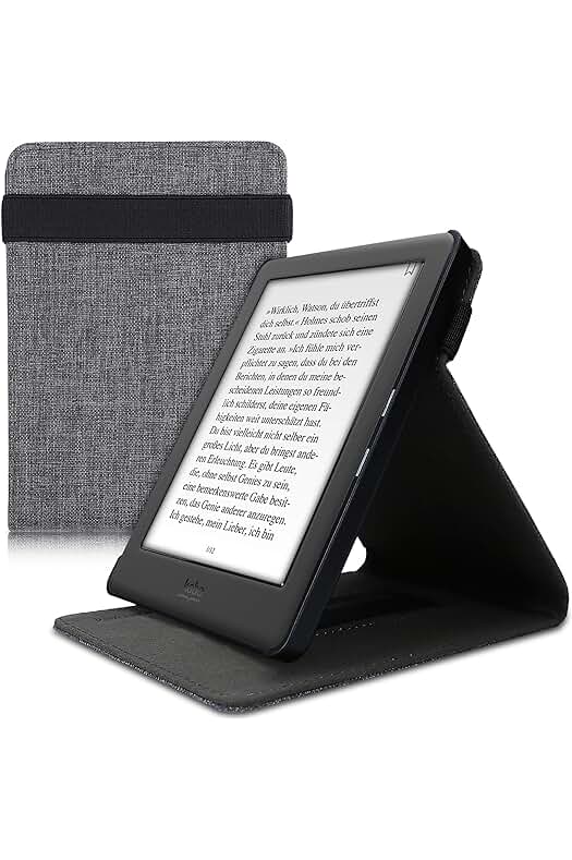 Funda de tela gris para e-Reader Kobo GLO HD/Touch 2.0 - Protección elegante y duradera