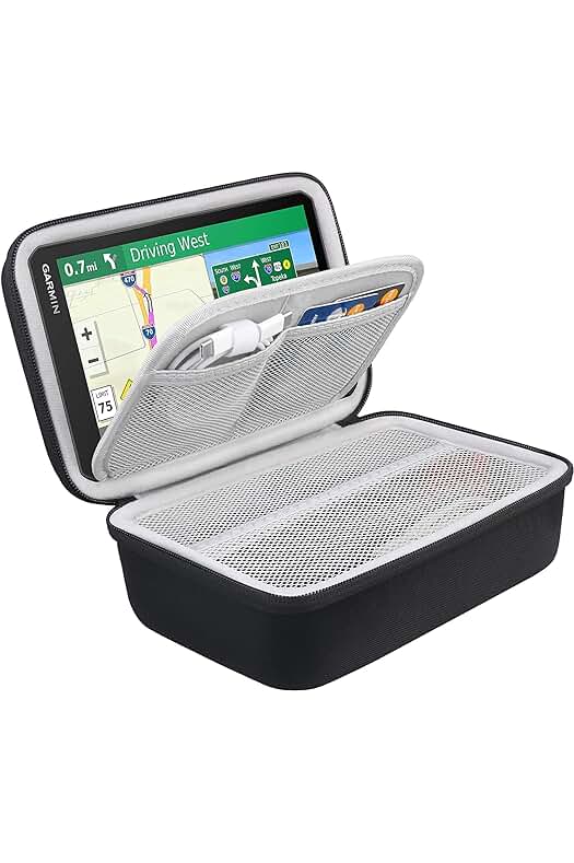 Funda protectora resistente para GPS de coche de 6-7 pulgadas con espacio para accesorios.