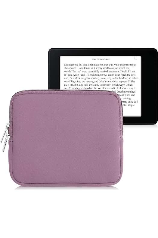 Funda Universal para e-Book en Lila - Estuche de Neopreno con Cierre de Cremallera.