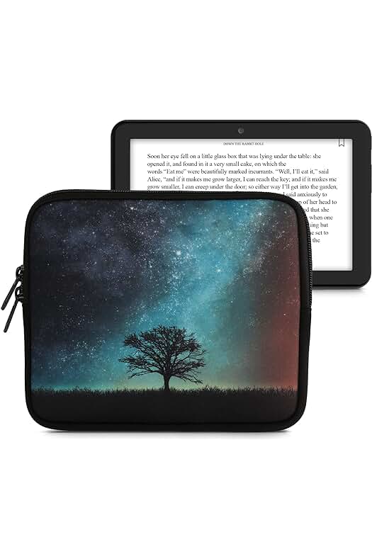 Funda Universal para e-Book - Estuche de Neopreno con Cierre de Cremallera en Azul/Gris/Negro.