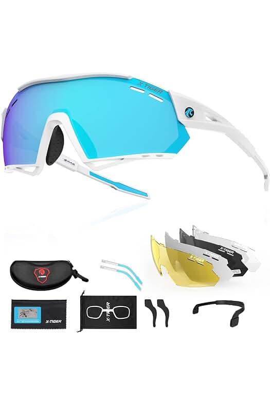 Gafas de Ciclismo para Hombre con Certificación CE y Lentes Polarizadas Intercambiables UV 400