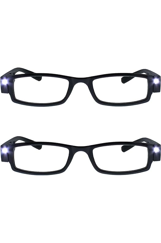 Gafas de lectura con luz LED para hombres y mujeres - Pack de 2 unidades.