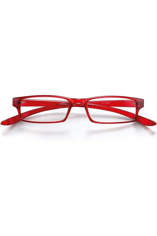 Gafas de lectura graduadas para presbicia - Innovador diseño unisex en color rojo.