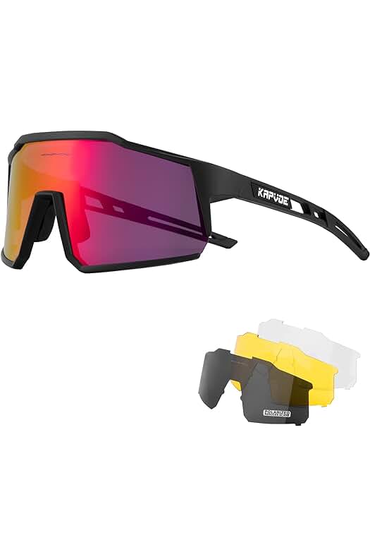 Gafas de Sol Deportivas Polarizadas para Ciclismo con Lentes Intercambiables - KAPVOE