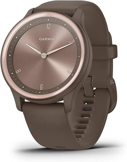 Garmin vívomove Sport - Smartwatch híbrido de seguimiento de salud y bienestar, color marrón