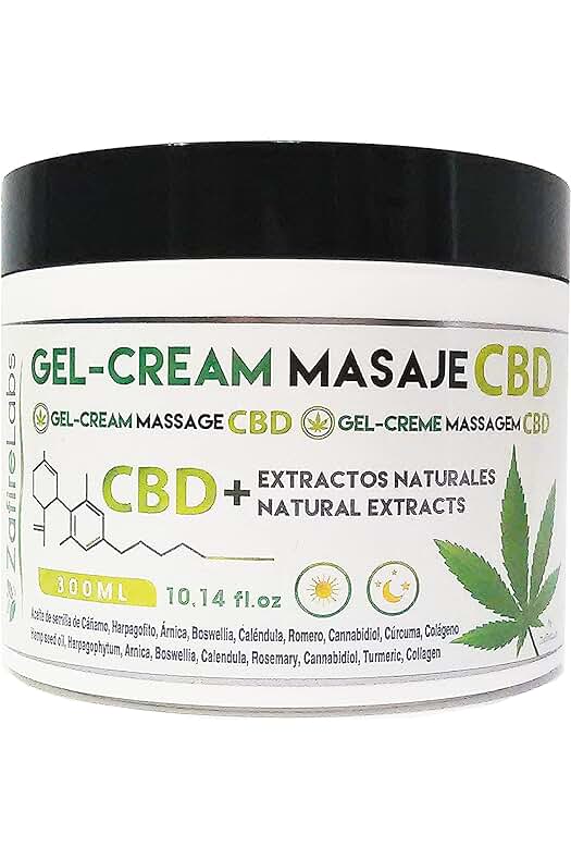 Gel-Cream Masaje CBD con colágeno hidrolizado para un alivio óptimo de articulaciones y músculos.