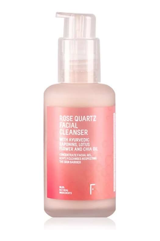 Gel limpiador facial natural de Rose Quartz, suave y sin irritación.