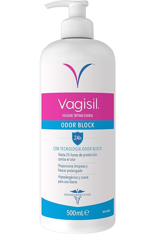 Gel íntimo diario Vagisil Odor Block, 24H de protección, hipoalergénico, confianza todo el día.