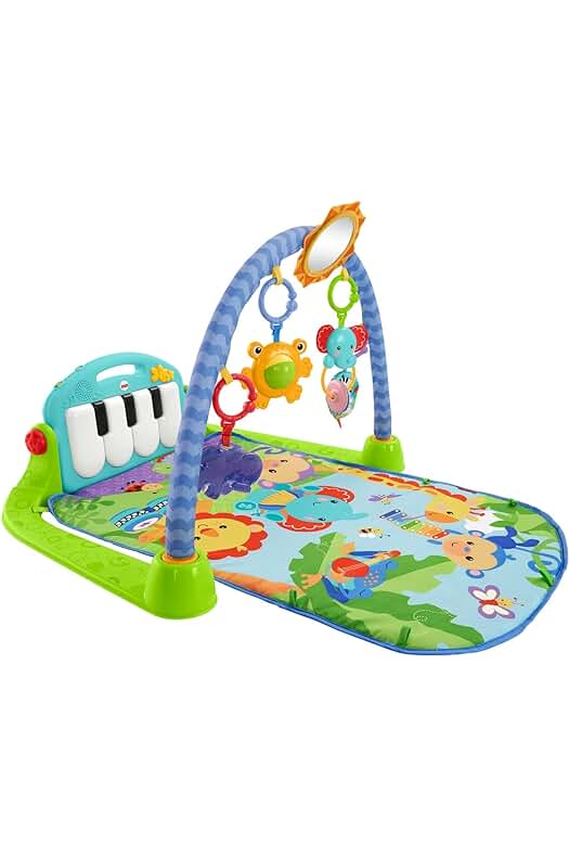 Gimnasio para bebés Fisher-Price con piano y accesorios, motivos de animales (Mattel HBB73)