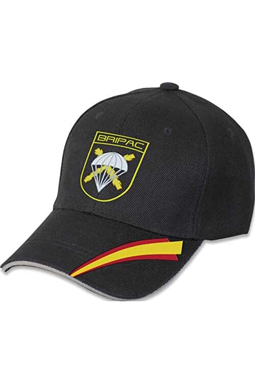 Gorra BRIPAC Paracaidista: Diseño bordado, talla única y presilla de adaptación. Color negro.