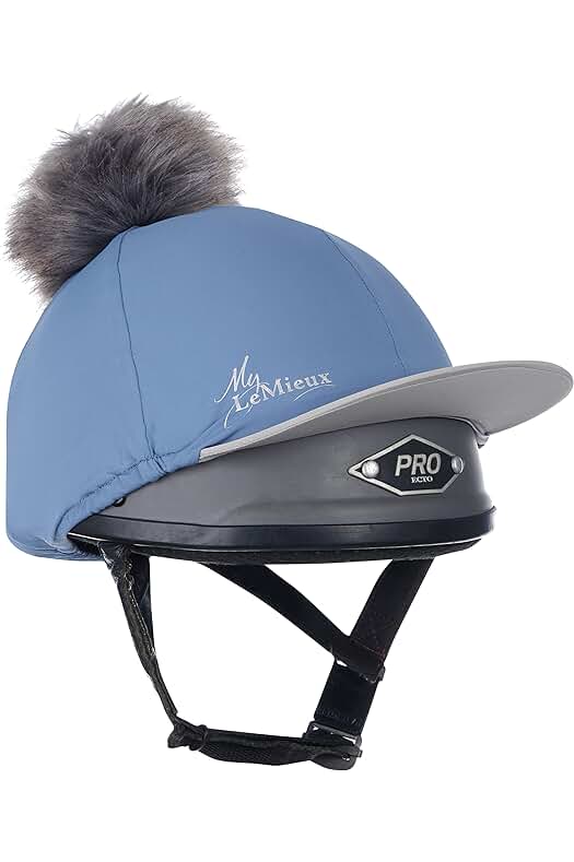 Gorro de Seda LeMieux Ice Blue con Pompones - Talla Única, Unisex.