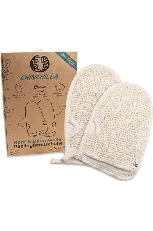 Guante Exfoliante de Algodón y Cáñamo para una Limpieza Suave y Efectiva - 2 Unidades