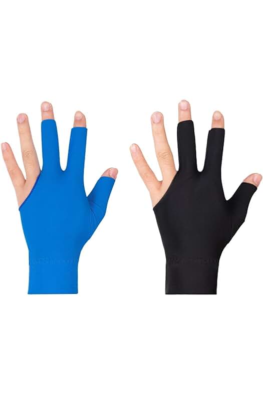 Guantes de Billar de Spandex de Tres Dedos Abiertos - Pack de 2