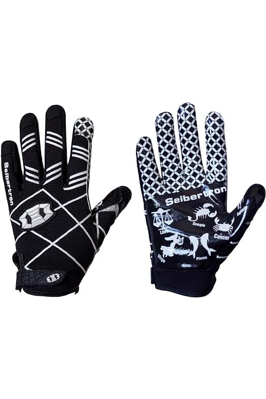 Guantes de fútbol americano Seibertron Pro 3.0 Elite Ultra-Stick para juventud y adulto.