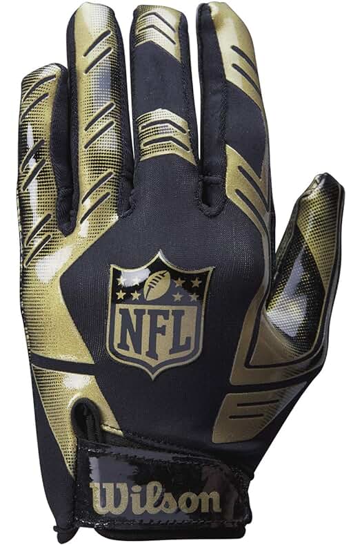 Guantes de receptor de fútbol americano Wilson, ajuste elástico NFL para todas las tallas.