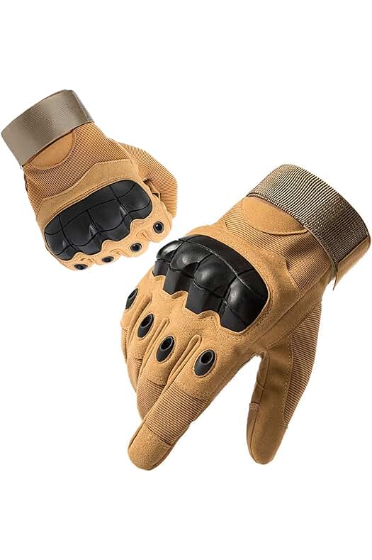 Guantes tácticos de trekking en color marrón, Firschoie - ¡Protección y estilo en tus aventuras!