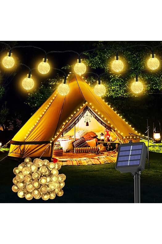 Guirnalda de luces solares para exterior, decoración impermeable de jardín, terraza y fiestas (Blanco Cálido)
