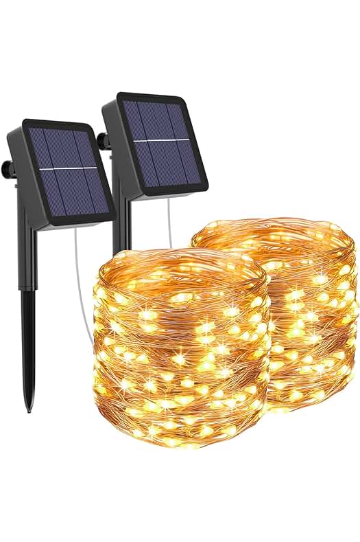 Guirnalda Luces Solares LED Exterior, 12m 120 LED, 8 Modos, Decoración para Navidad, Terraza, Fiestas