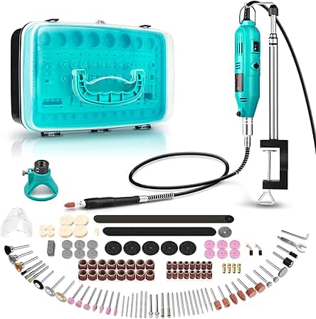 Herramienta Rotativa GOXAWEE con Brazo Telescópico, Velocidad Variable y 288 Accesorios Kit